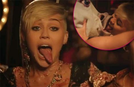 A luat-o razna? Tort, capre, inorogi si haos, intr-un cuvant "Decizii", noul videoclip al lui Miley Cyrus!