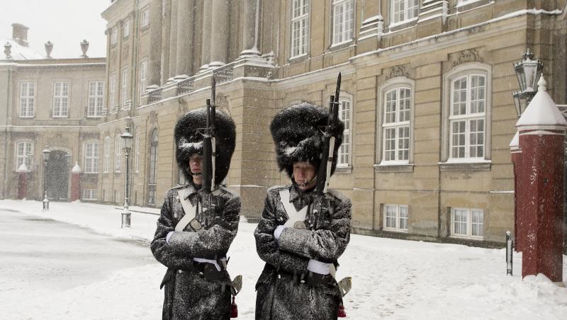 GALERIE FOTO! Soldati danezi in mijlocul iernii: Fac de garda zgribuliti