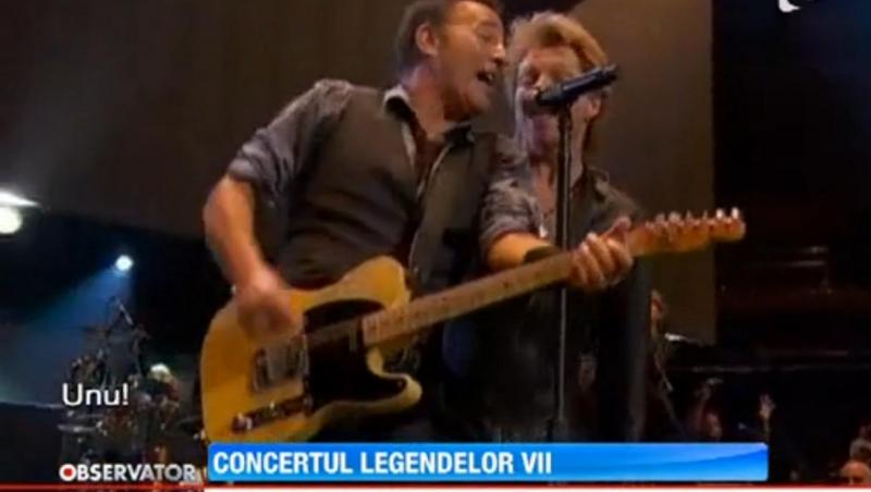 Bruce Springsteen si Bon Jovi au cantat in duet la un concert caritabil pentru victimele uraganului Sandy