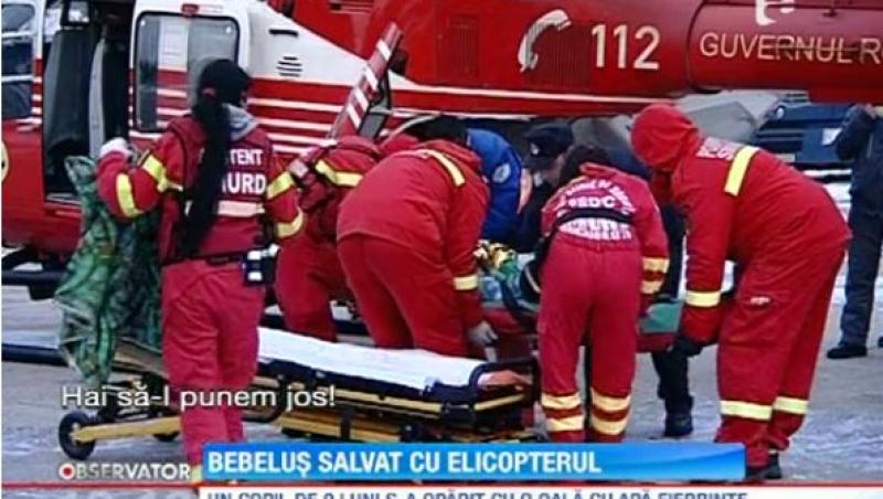 Un bebelus oparit cu apa fierbinte a fost salvat dintr-un sat inzapezit din judetul Botosani