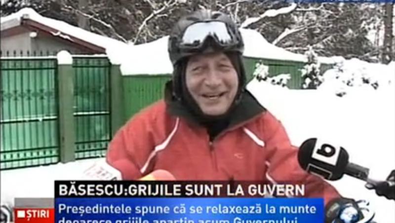 UPDATE! Traian Basescu, declaratii de pe snowmobil: 2013 va fi un an riscant
