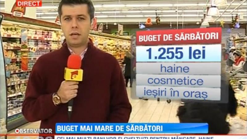 Bugetul mediu pentru sarbatori este de 1.255 de lei, mai mare decat anul trecut