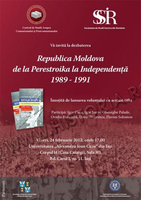 Lansare de carte: "Republica Moldova de la Perestroika la Independenta. 1989-1991"