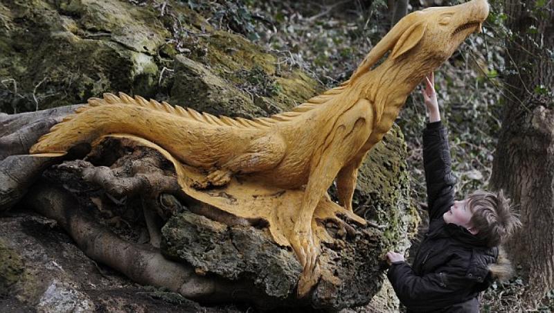 VIDEO! Inovator: Dragoni sculptati direct in copaci