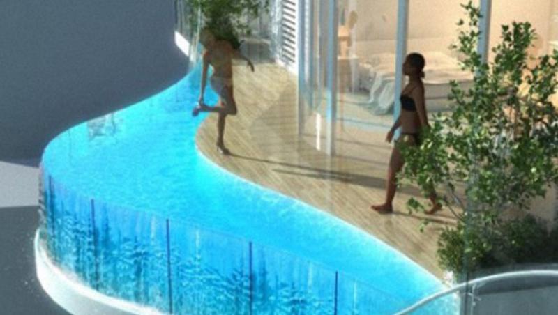 FOTO! Aquaria Grande, complex rezidential de lux cu piscina pe balcon
