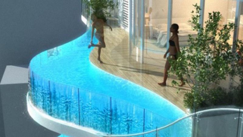 FOTO! Aquaria Grande, complex rezidential de lux cu piscina pe balcon