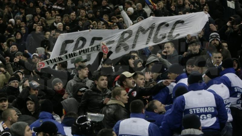 FOTO! Suporterii de pe Natonal Arena au scandat impotriva conducerii fotbalului romanesc