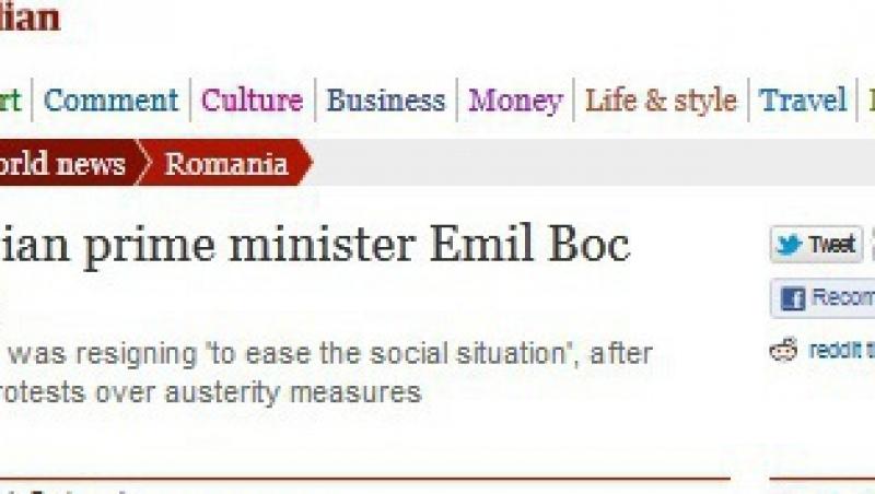 Demisia lui Boc, in mass-media internationala: 