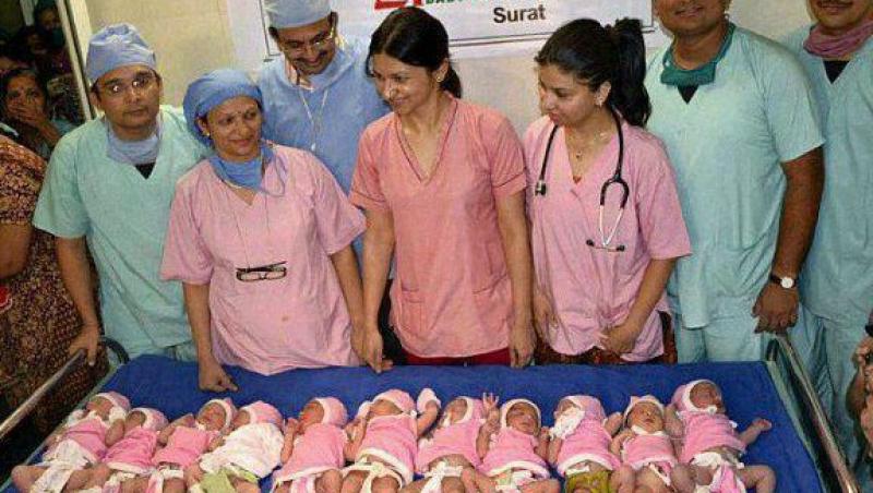 O indianca a nascut 11 copii in acelasi timp
