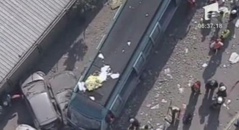 VIDEO! Chile: Un metrou deraiat s-a oprit intr-o cladire de apartamente