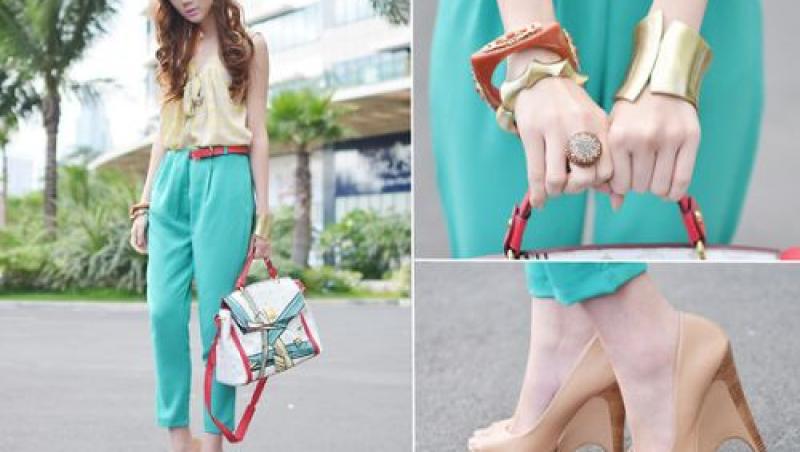 FOTO! Cei mai trendy pantaloni in culori neon!