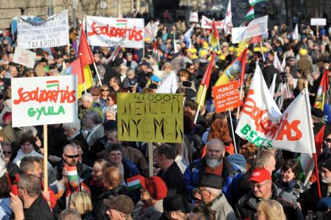 Protest la Budapesta: Premierului Viktor Orban, contestat