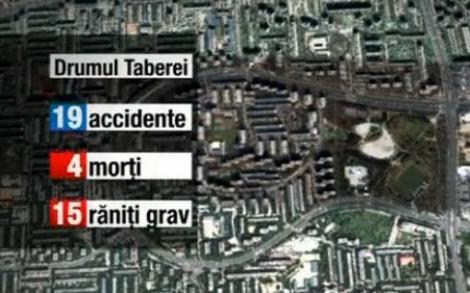 Harta bulevardelor din Bucuresti cu cele mai multe accidente rutiere