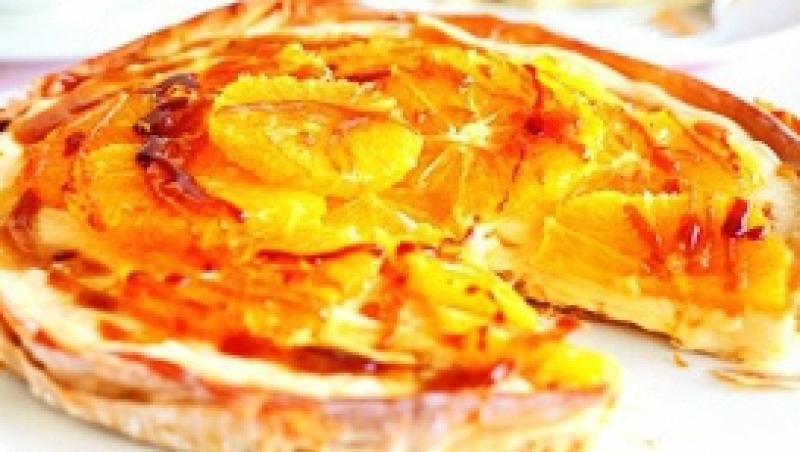 Desert: Rețeta Tarta cu crema Custard de portocale si caramel