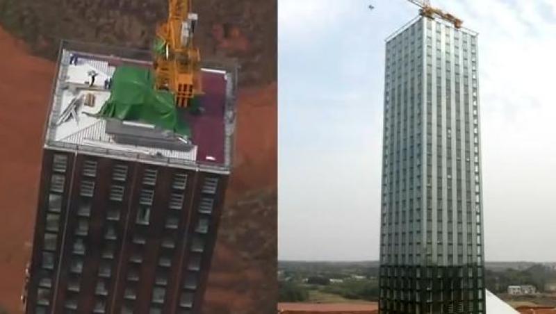 VIDEO! Chinezii au ridicat un hotel cu 30 de etaje in doar 15 zile!
