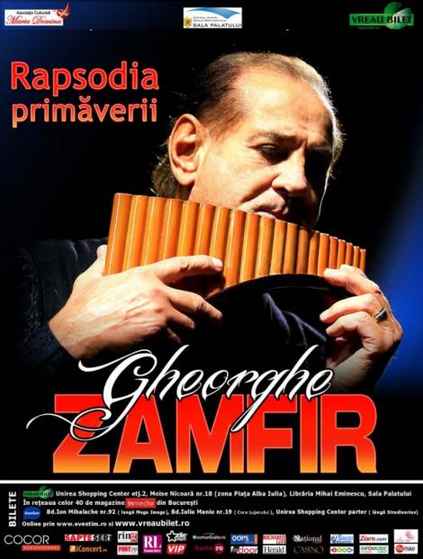 Gheorghe Zamfir sustine “Rapsodia Primaverii” la Sala Palatului