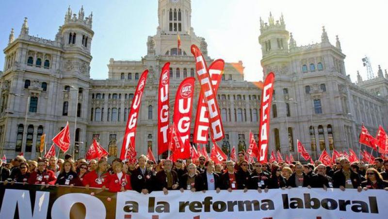 VIDEO! Spania: Oamenii protesteaza din cauza taierilor bugetare