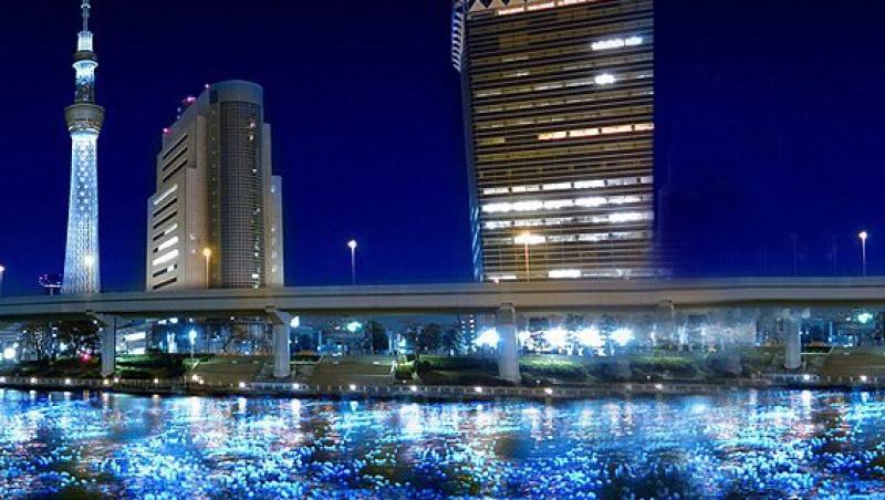 FOTO! Japonia: Rau din 100.000 de LED-uri, cu ocazia festivalului licuricilor