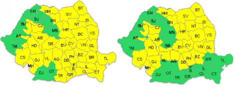 UPDATE! Doua coduri galbene de ploi si vijelii pana vineri: Nordul Capitalei, amenintat de furtuna