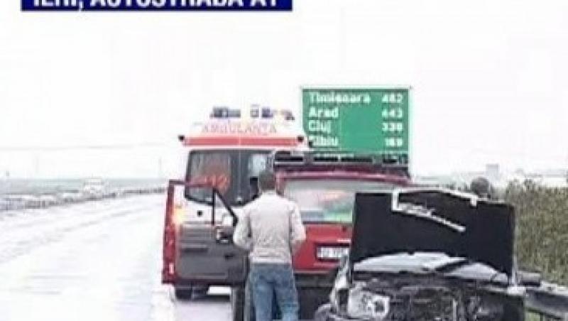 VIDEO! Accident spectaculos pe autostrada Bucuresti - Pitesti