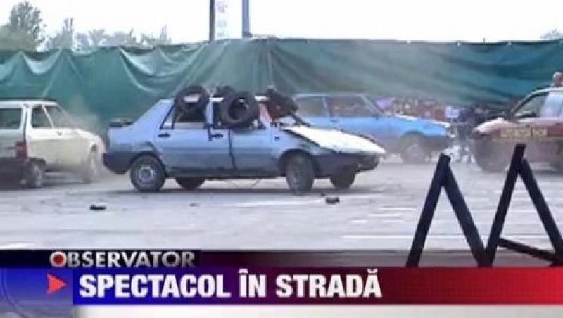 VIDEO! Spectacol la Craiova cu masini in flacari si drifturi periculoase