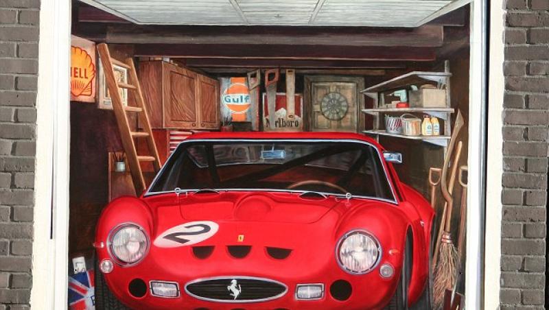 Nu-si permite un Ferrari, asa ca l-a pictat pe usa garajului