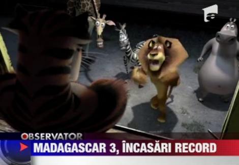 VIDEO! Incasari record pentru filmul de animatie Madagascar 3