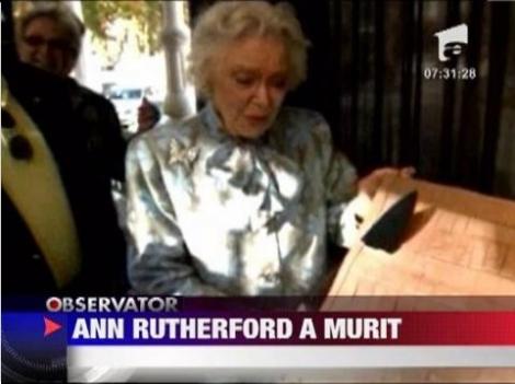 Ann Rutherford, actrita din "Pe aripile vantului", a incetat din viata