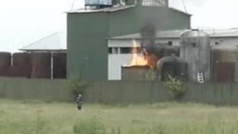 VIDEO! Explozie la o fabrica de alcool din Magurele