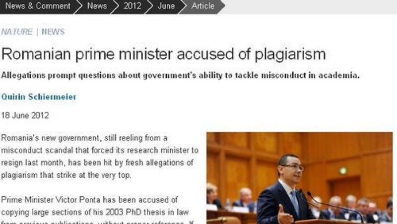 UPDATE! Nature si FAZ il acuza de plagiat pe Victor Ponta