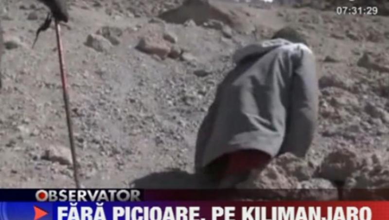 VIDEO! Un barbat fara picioare a urcat pe Kilimanjaro