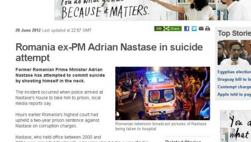 VIDEO! Tentativa de sinucidere a lui Nastase in presa internationala