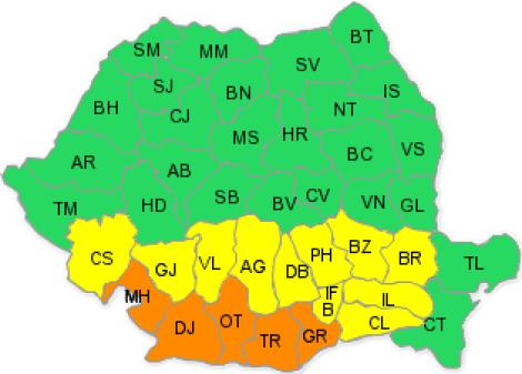 Codul Portocaliu de canicula a fost prelungit pana joi