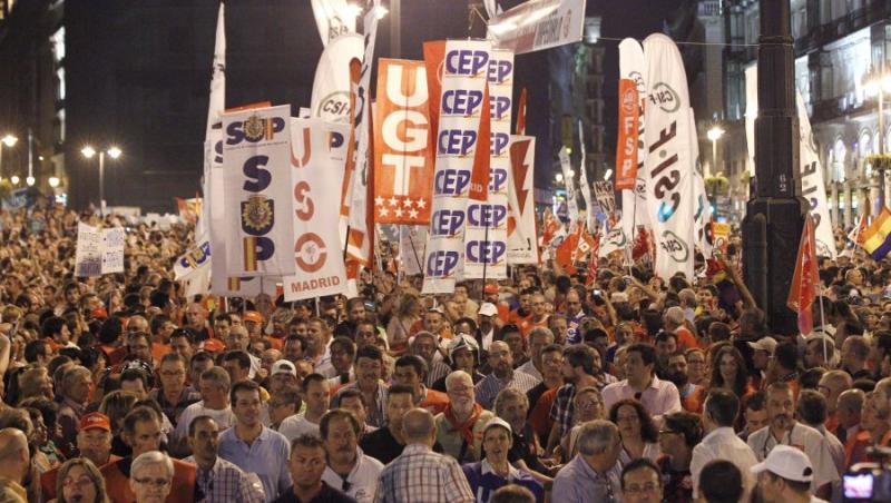 Sute de mii de oameni au manifestat in Spania impotriva austeritatii