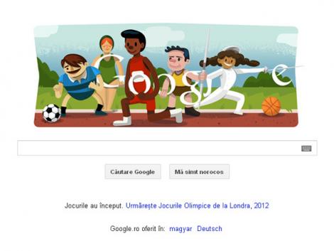 Google si-a modificat logoul pentru a marca debutul Jocurilor Olimpice de la Londra