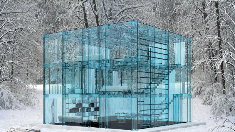 Ai putea sa locuiesti aici? Vezi casa cu peretii din sticla (inclusiv cei din interior)!