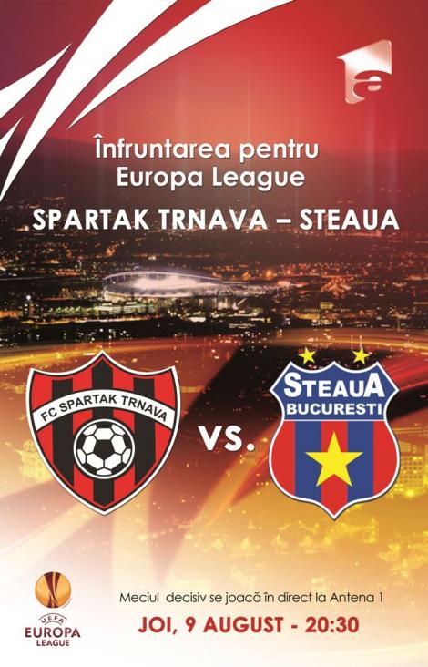 Antena 1, lider de piata cu meciul Steaua - Spartak Trnava
