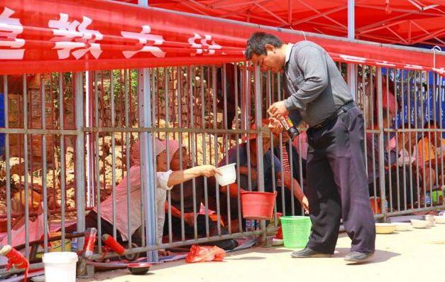 Cersetori chinezi, pusi in custi ca sa nu deranjeze turistii