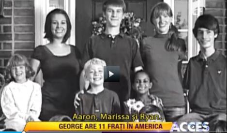 FAMILIA ONU. George, baiatul fara maini, are 11 frati in America: din Etiopia, China, India ori Thailanda