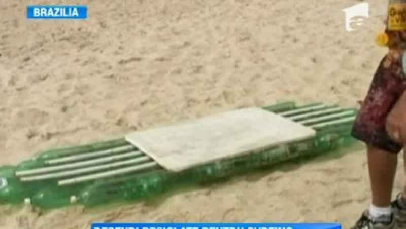Un tanar din Brazilia a realizat o placa de surf din PET-uri reciclate