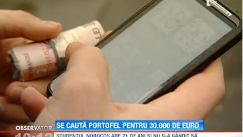 Un student a gasit pe strada un portofel cu peste 30.000 de euro