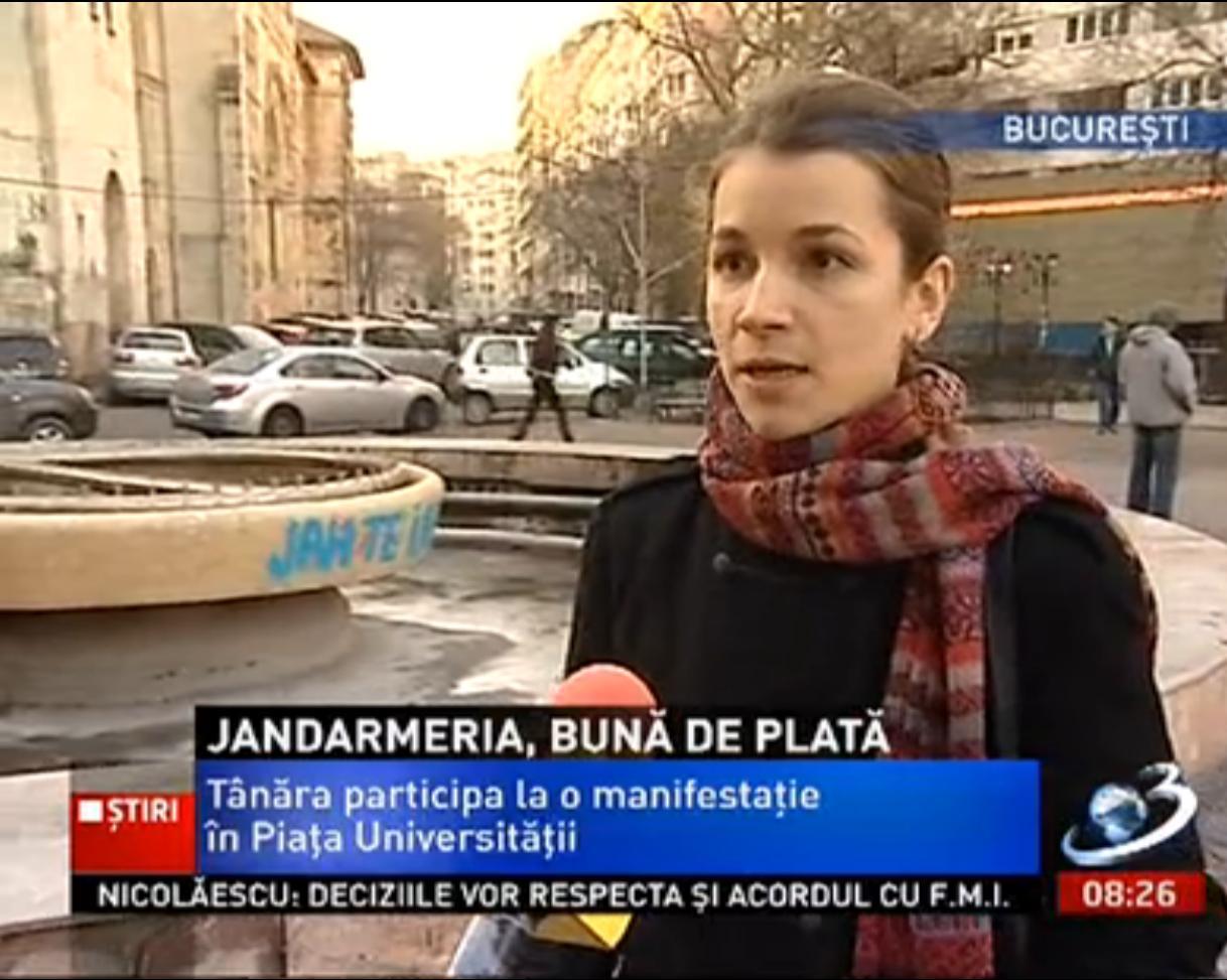 Jandarmeria a pierdut primul proces intentat de un protestatar de la Universitate: Avocatul acuzarii, tot un manifestant