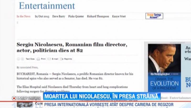 Presa straina, despre Sergiu Nicolaescu: Un prolific regizor roman a murit