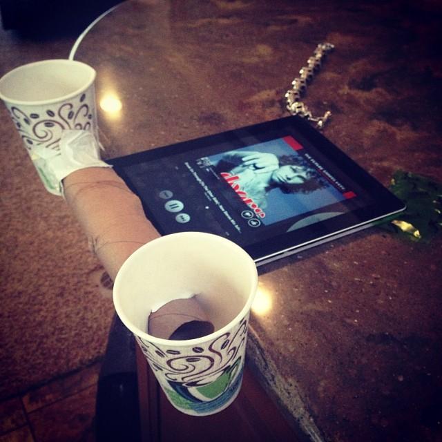 FOTO! Schwarzenegger si-a facut boxe pentru iPad din pahare de hartie