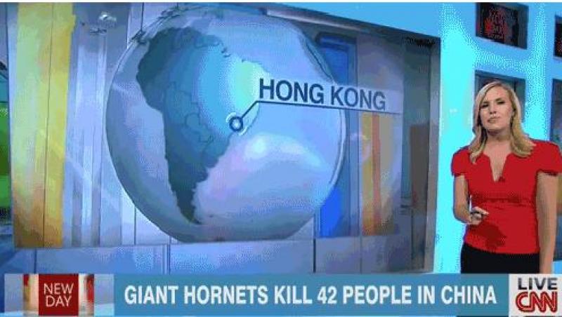 VIDEO! Gafa marca CNN: Hong Kong-ul este in America de Sud