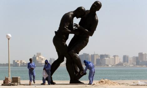 Materazzi si Zidane au ajuns si in Qatar! Statuia ce reproduce scena din finala CM 2006 a ajuns la Doha