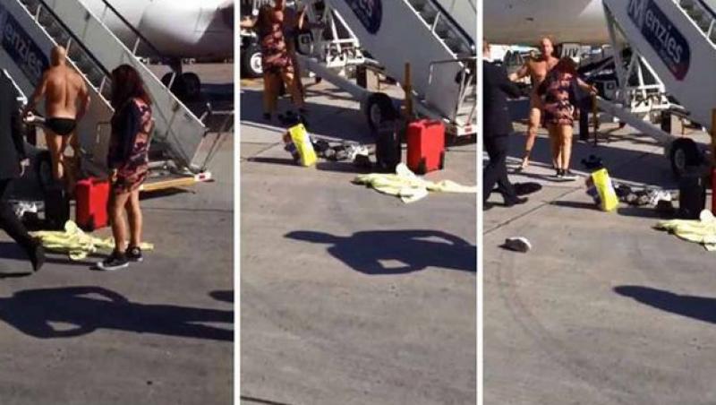 VIDEO! Striptease pe pista Aeroportului din Manchester