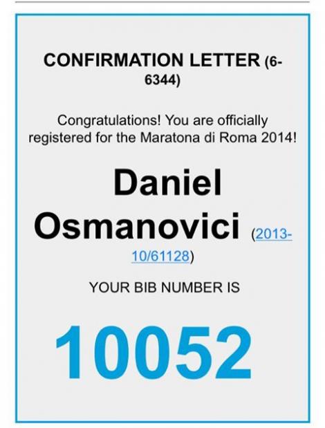 „Să ai NOS la adidași”. Daniel Osmanovici s-a înscris la Maratonul Orașului Roma!
