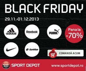 30.000 de produse de la 100 de branduri sport premium, disponibile pentru 50 de sporturi, vor fi la REDUCERI de -40% pana la -70% pe SportDepot.ro de Black Friday