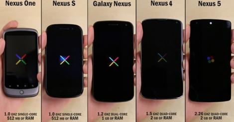 Nexus 5 vs Nexus 4 vs Galaxy Nexus vs Nexus S vs Nexus One